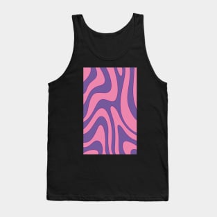 Abstract curved lines in dark pink and purple color in retro style Tank Top